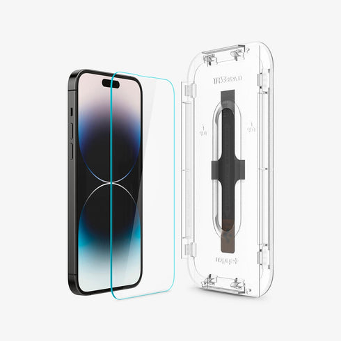 AGL05202 - iPhone 14 Pro Max Screen Protector EZ FIT GLAS.tR (Sensor Protection) showing the device